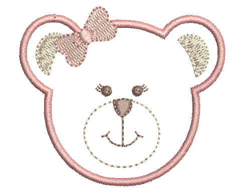 Matriz de matriz Matriz De Bordado Ursa Com Laço 6 Cm